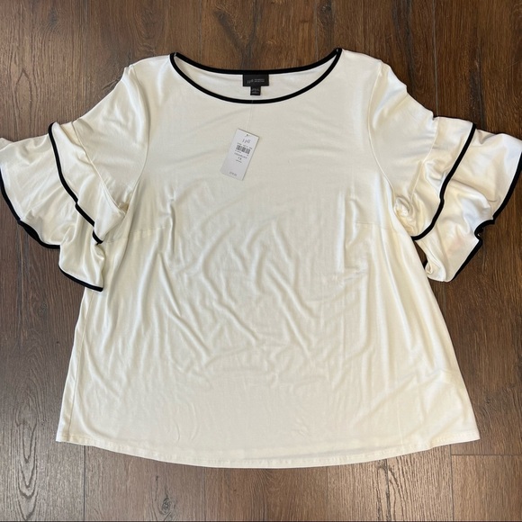 J Jill wearever piped ruffle sleeve SZ 1X - Picture 2 of 4